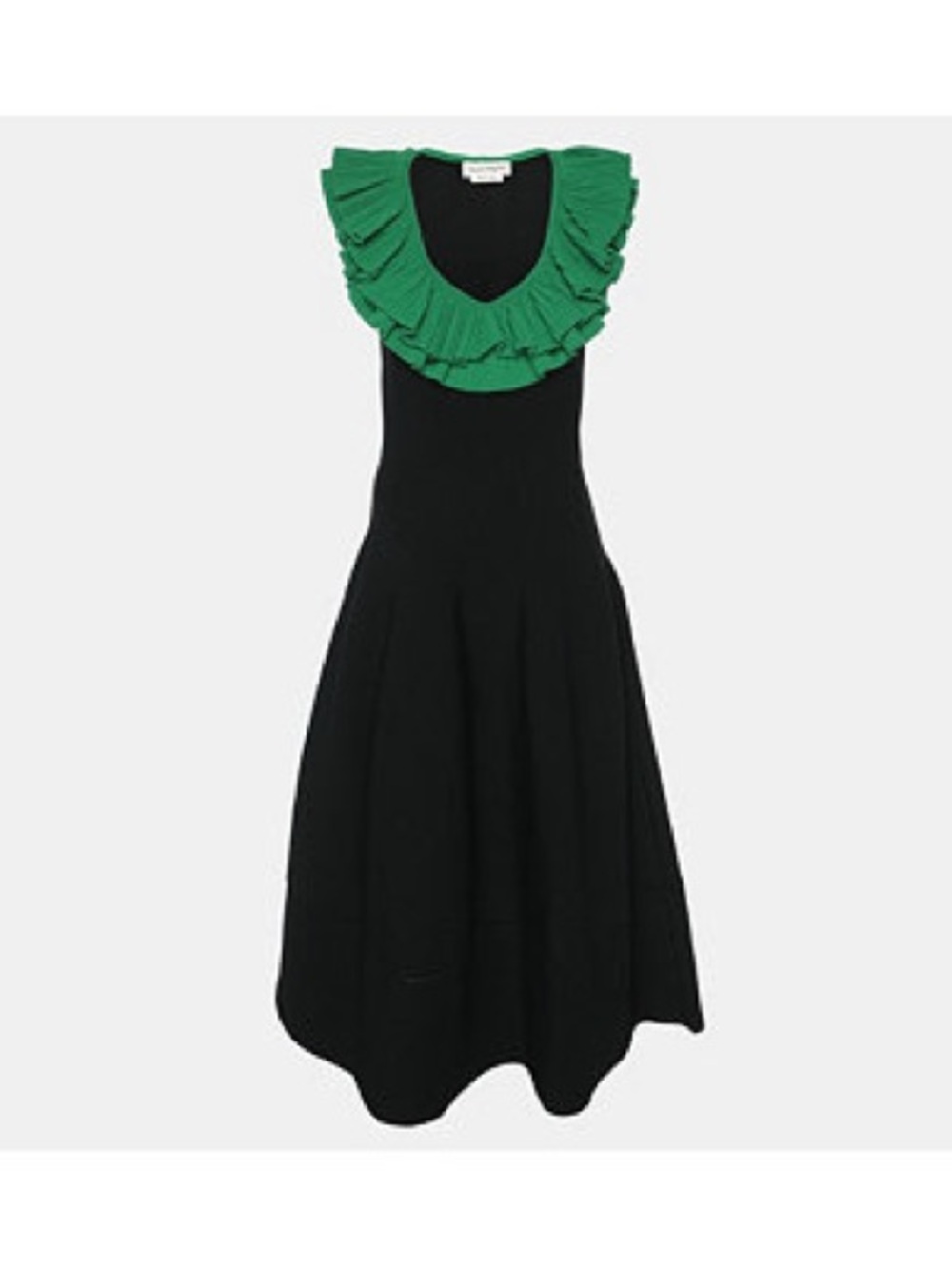 Flounced Plunge Neck Ruffle Dress